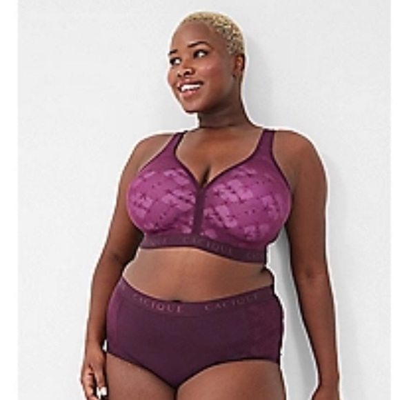 Lane Bryant cacique 38DDD cotton lightly lined bra with lace - Picture 1 of 3